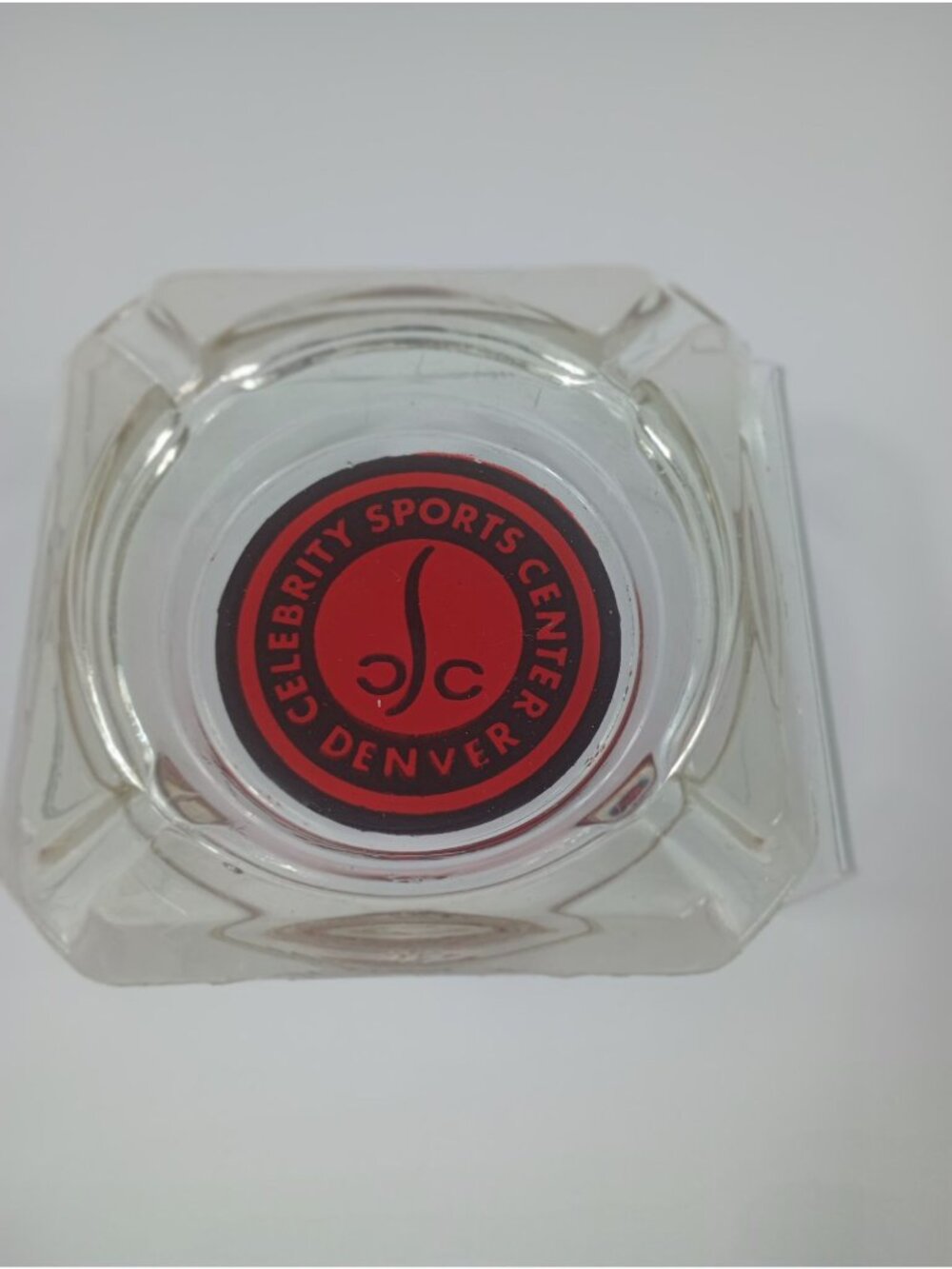 Vintage Clear Glass Advertising "Celebrity Sports Center Denver" Ashtray